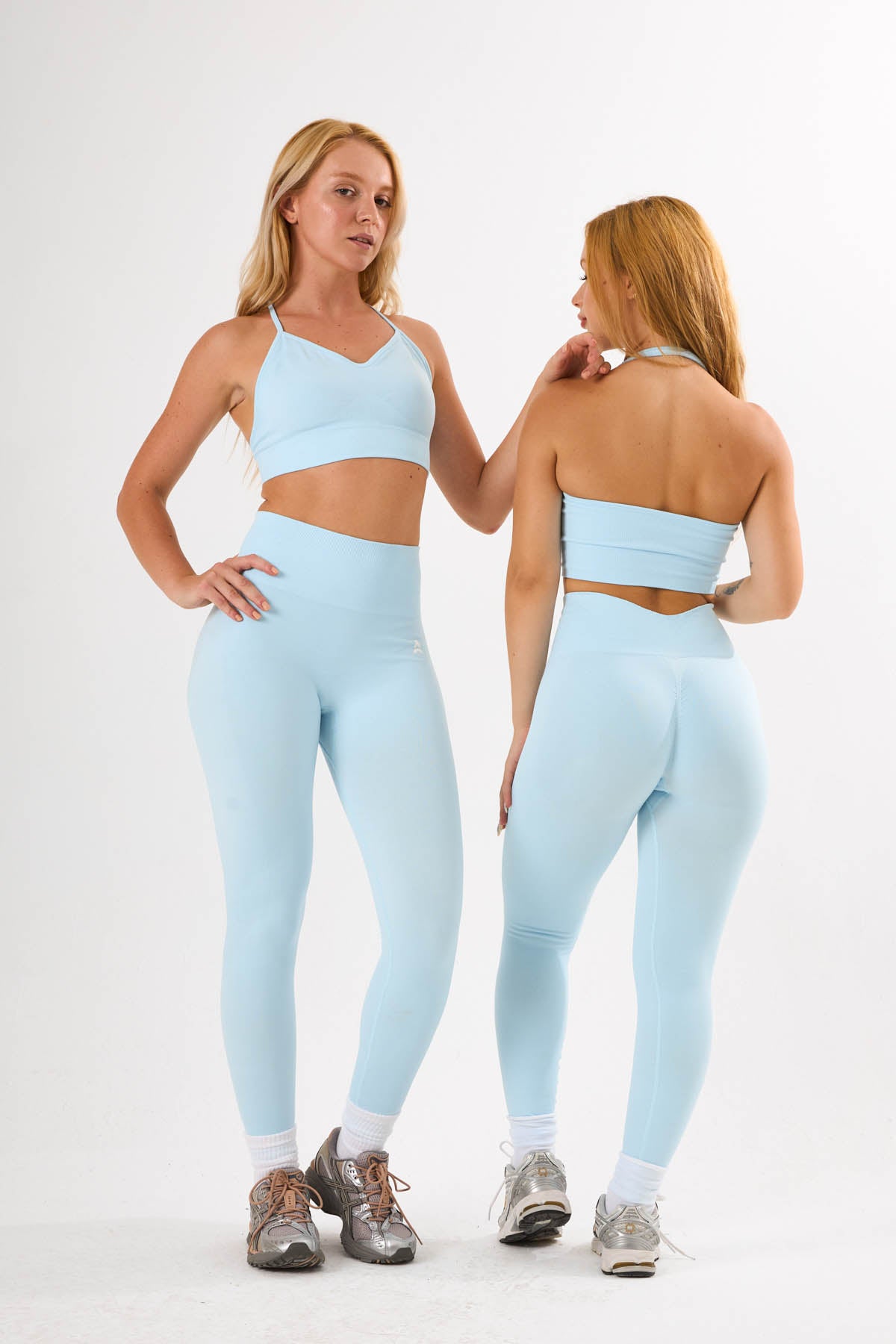 Blue Bloom V Shape Corset Tayt Mavi