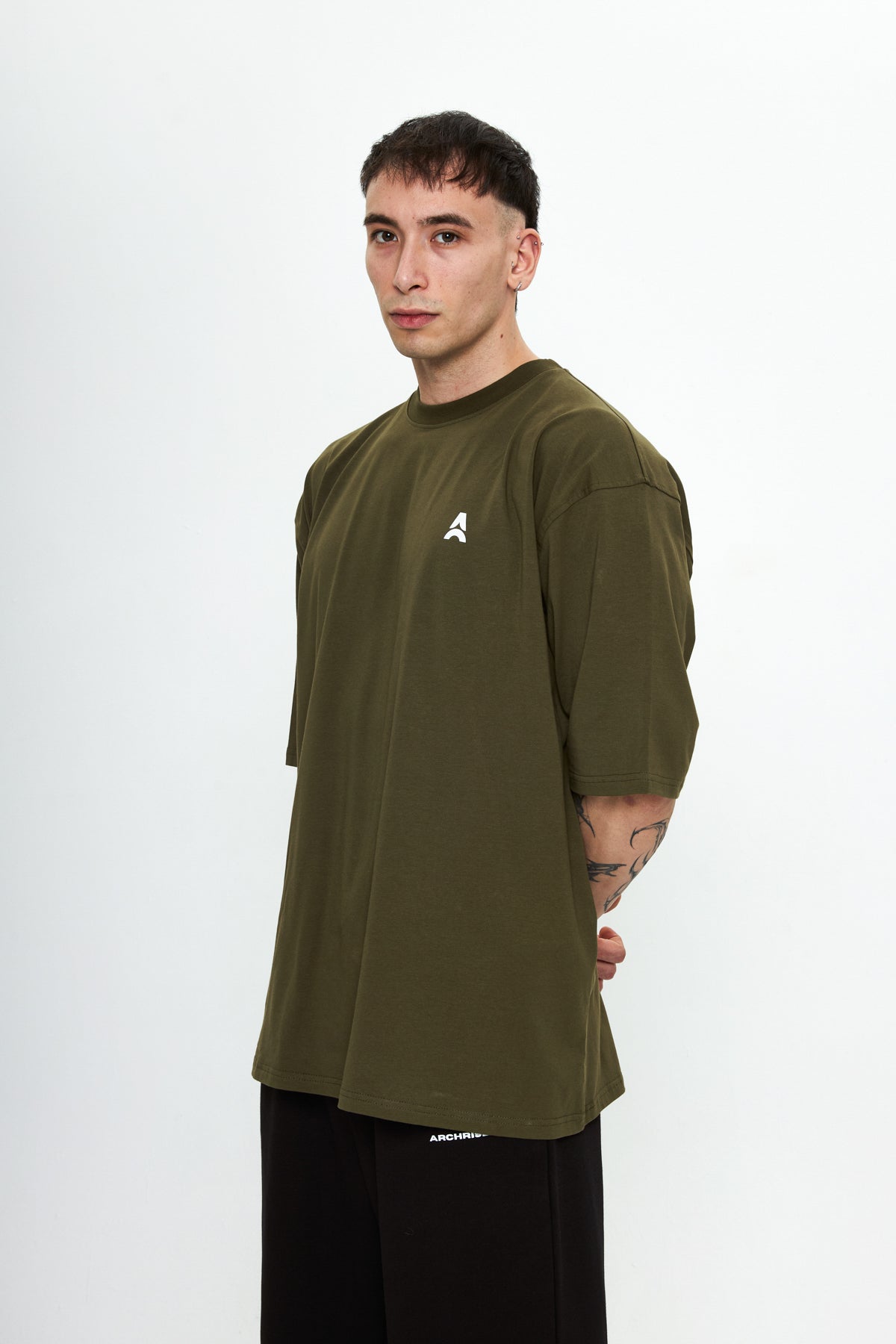 Archrise Printed Oversize T-Shirt Haki