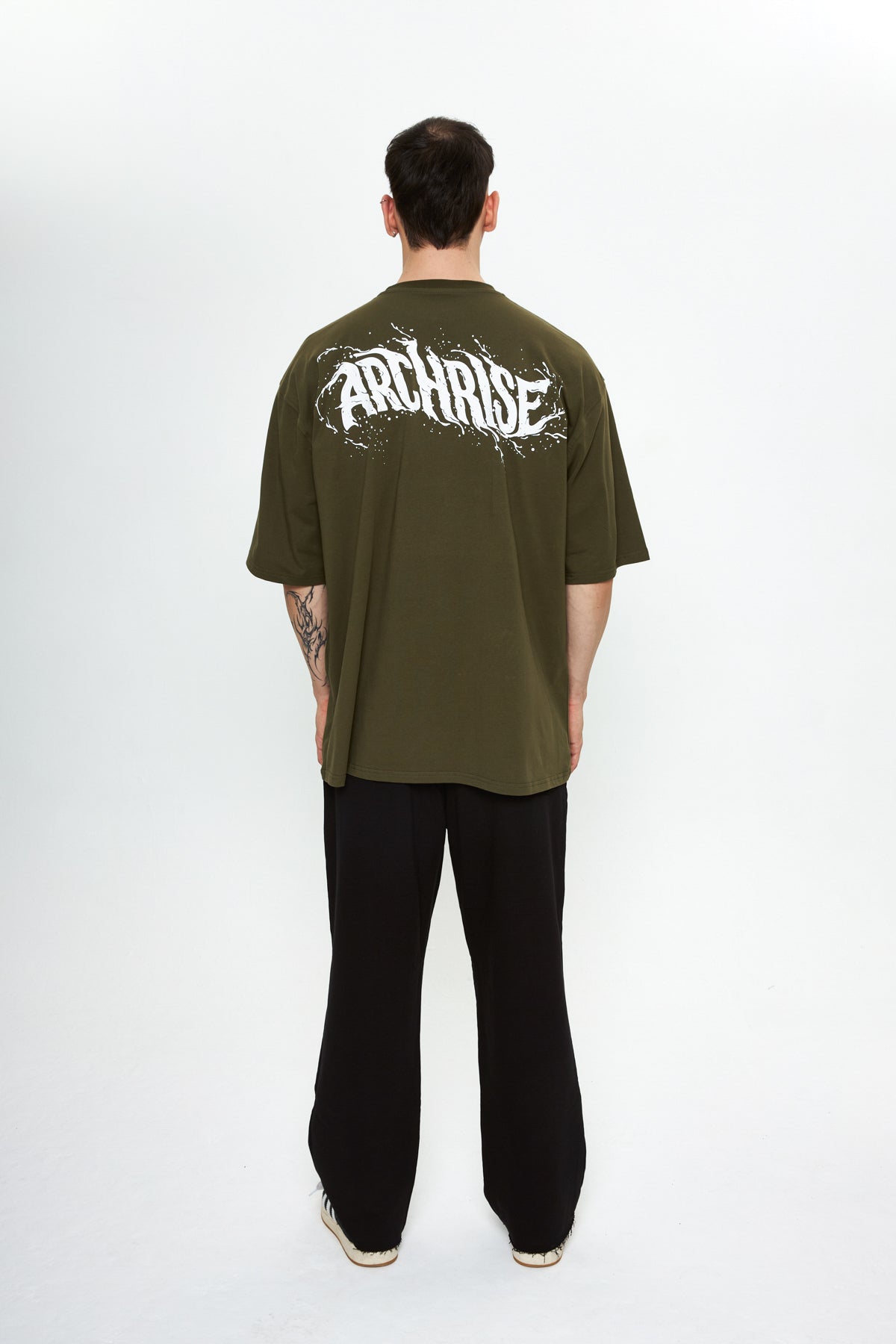 Archrise Printed Oversize T-Shirt Haki