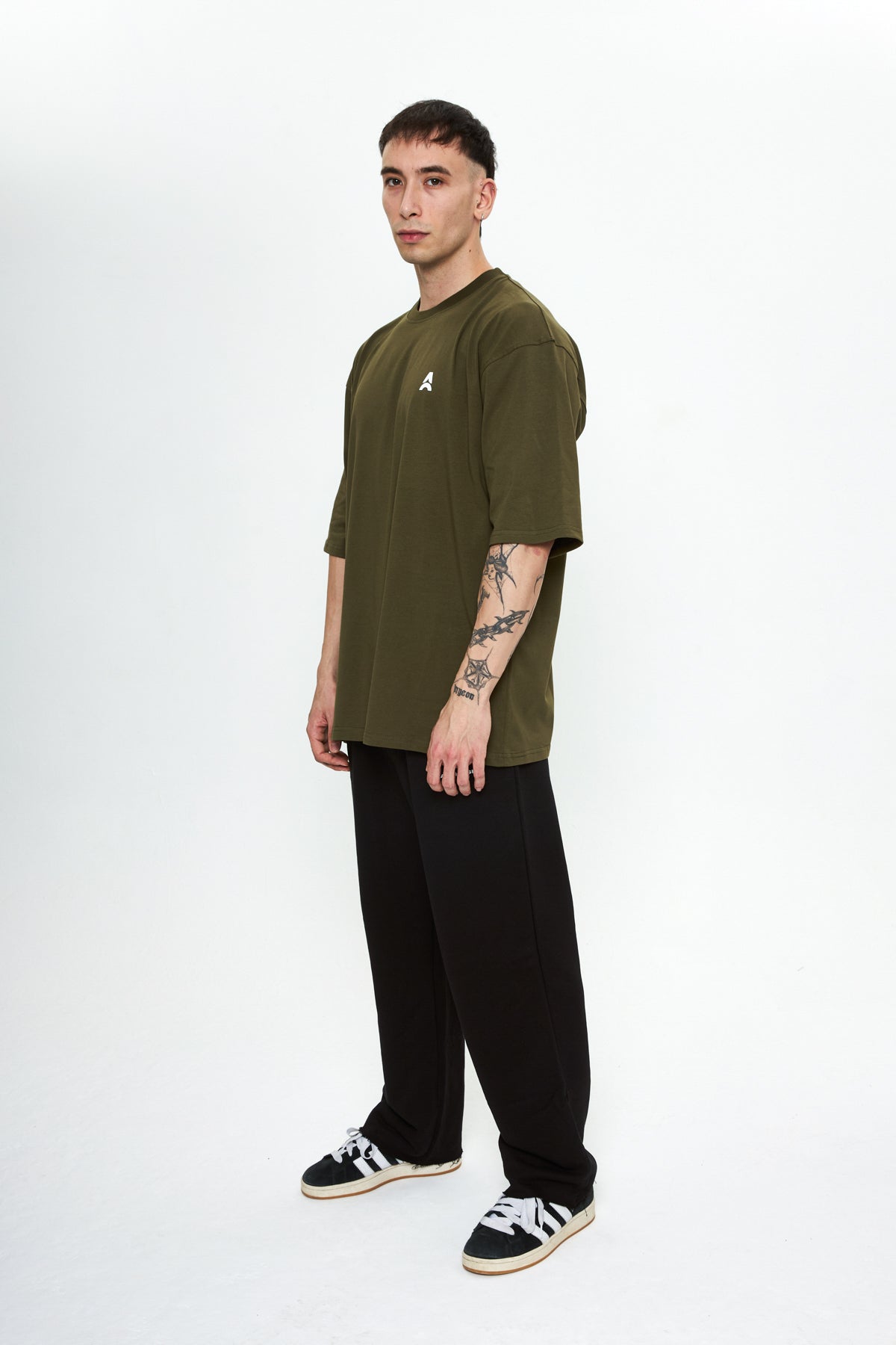 Silent Work Violent Results Oversize T-Shirt Haki