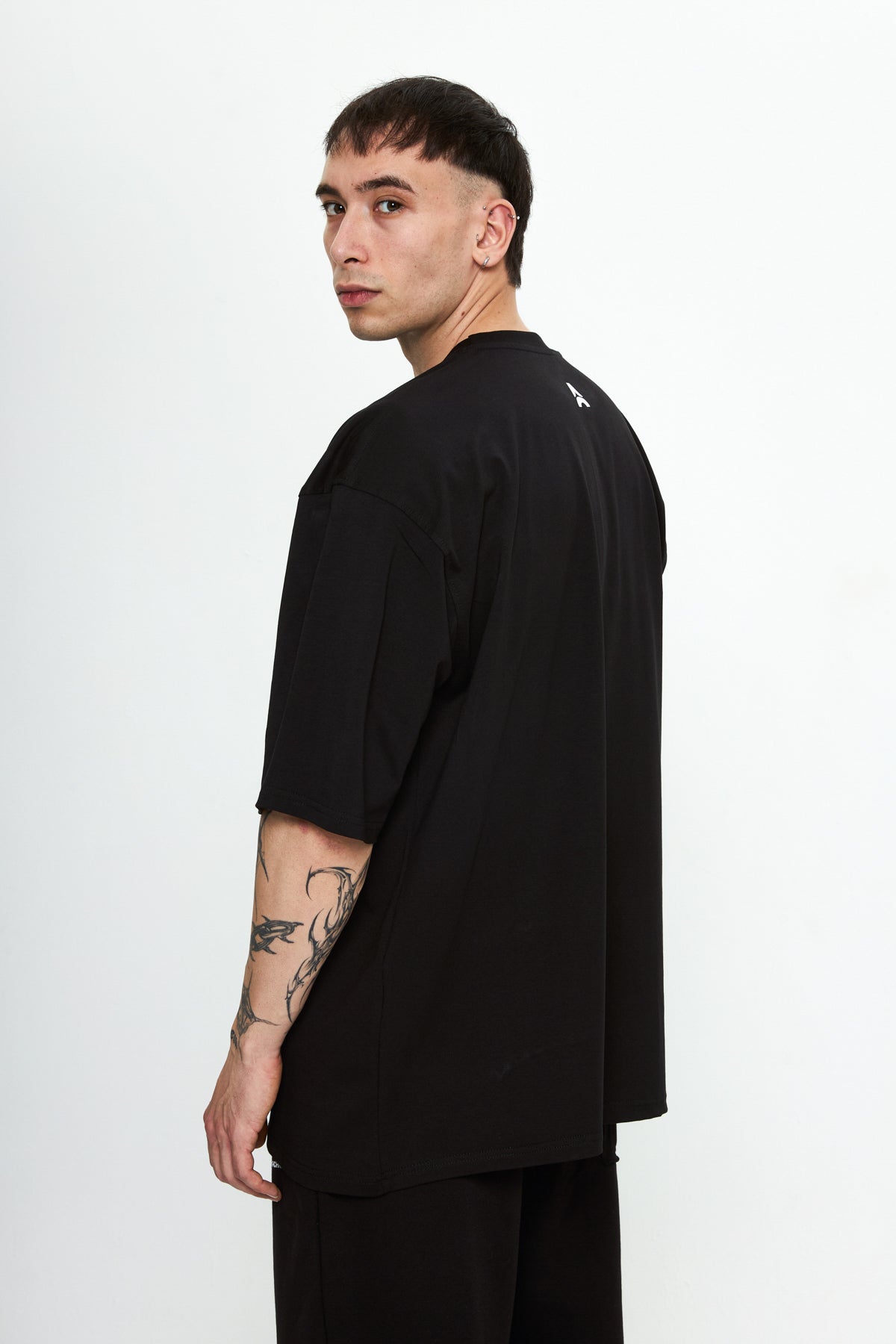 Archrise Camouflage Printed Oversize T-Shirt Siyah