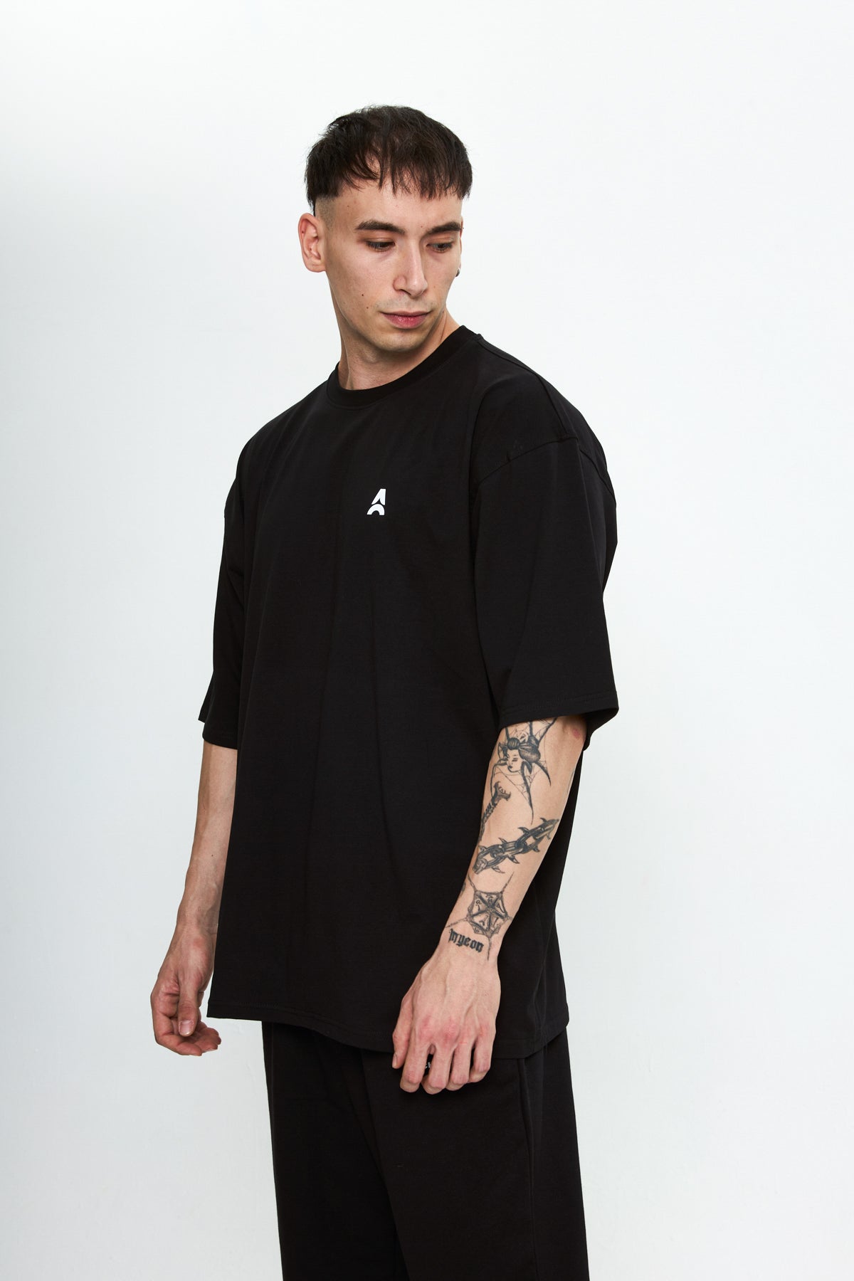 Archrise Black Shiny Oversize T-Shirt Beyaz