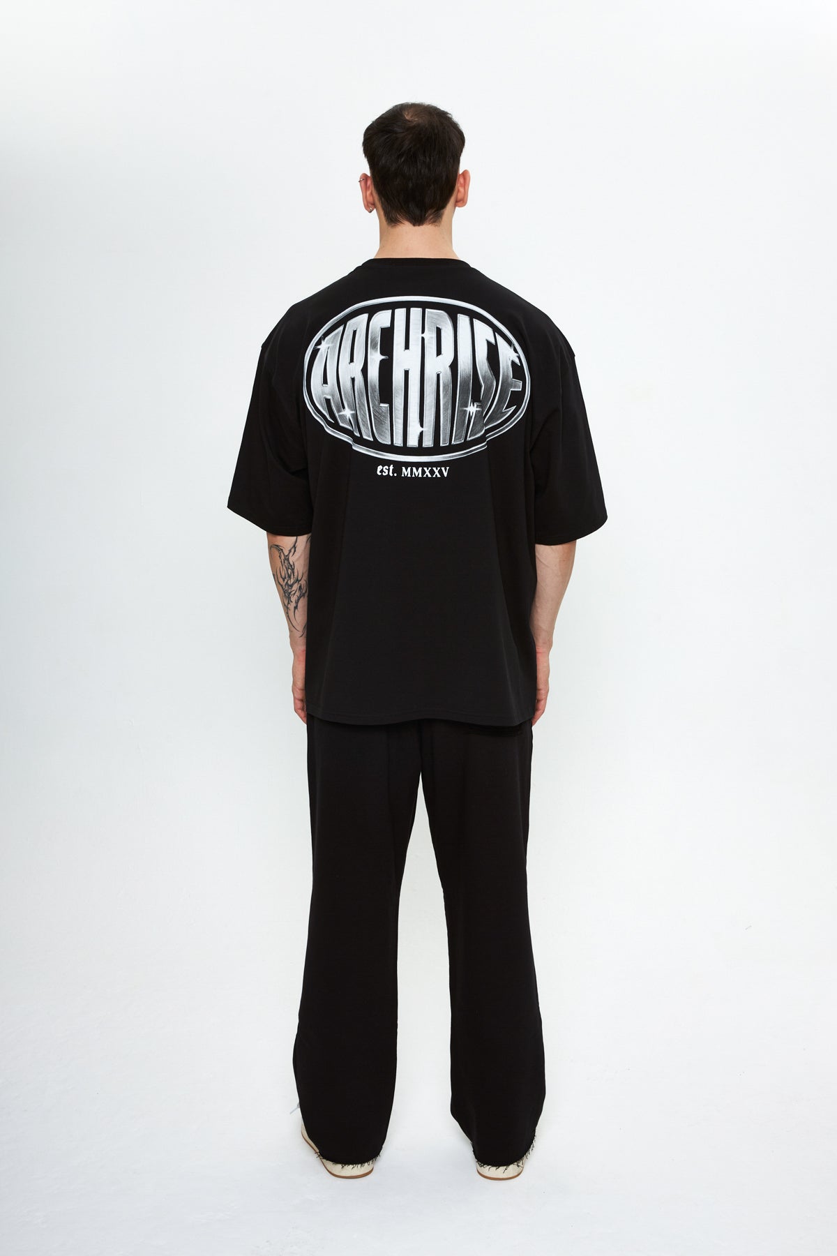 Archrise Black Shiny Oversize T-Shirt Beyaz