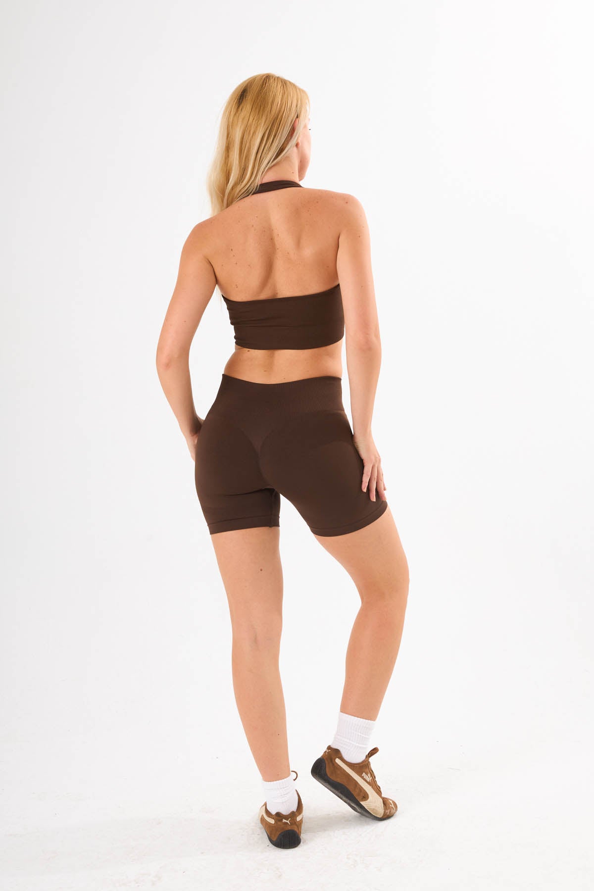 Espresso Crush Corset Biker Short Kahverengi