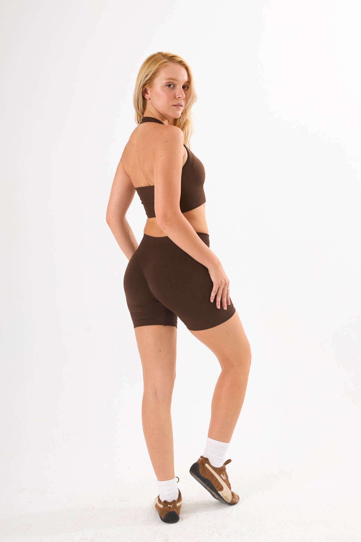 Espresso Crush Corset Biker Short Kahverengi