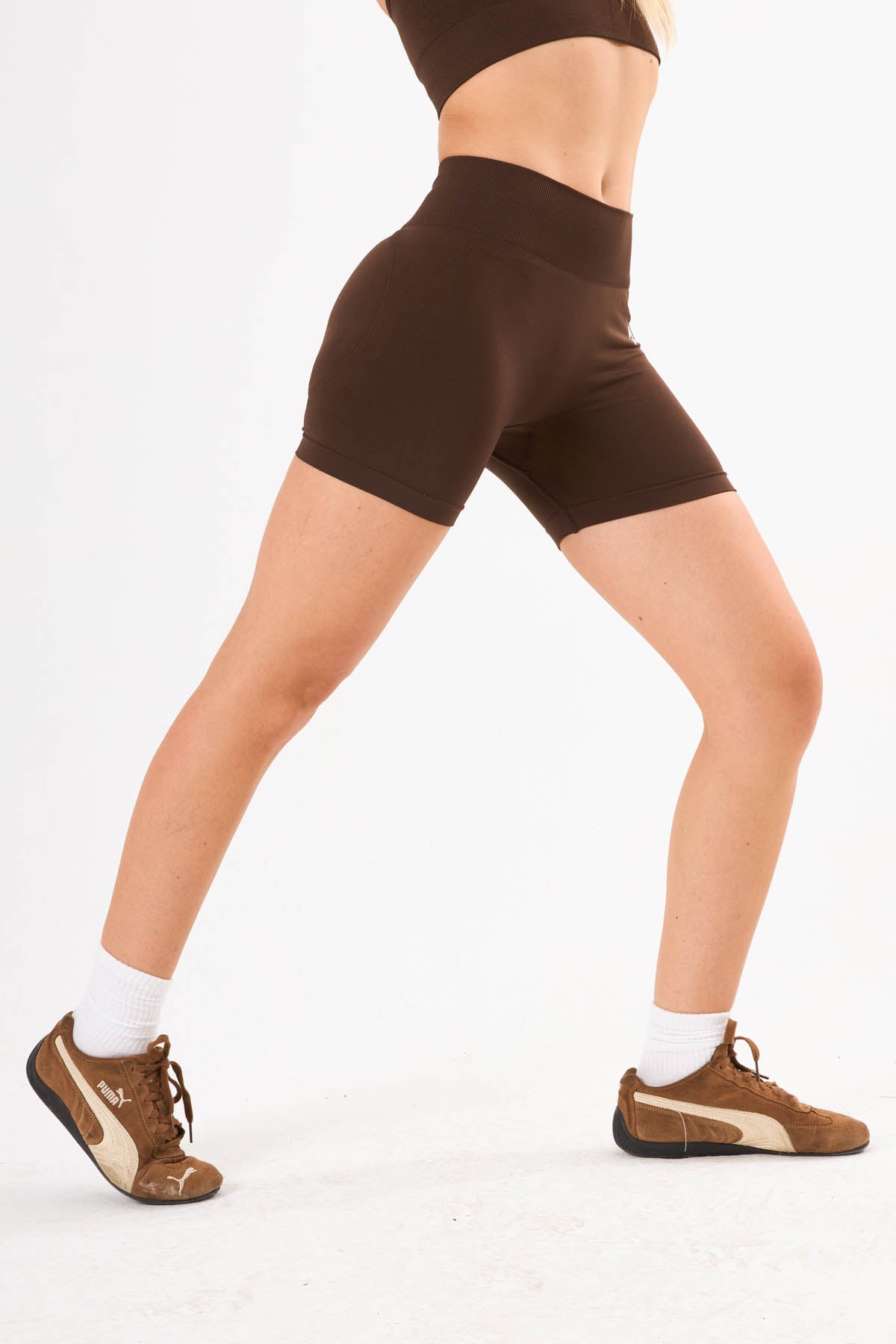 Espresso Crush Corset Biker Short Kahverengi